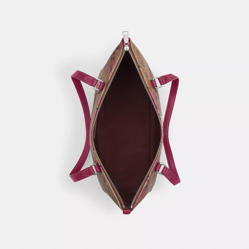 Gallery Tote Bag In Signature Canvas With Bow Print