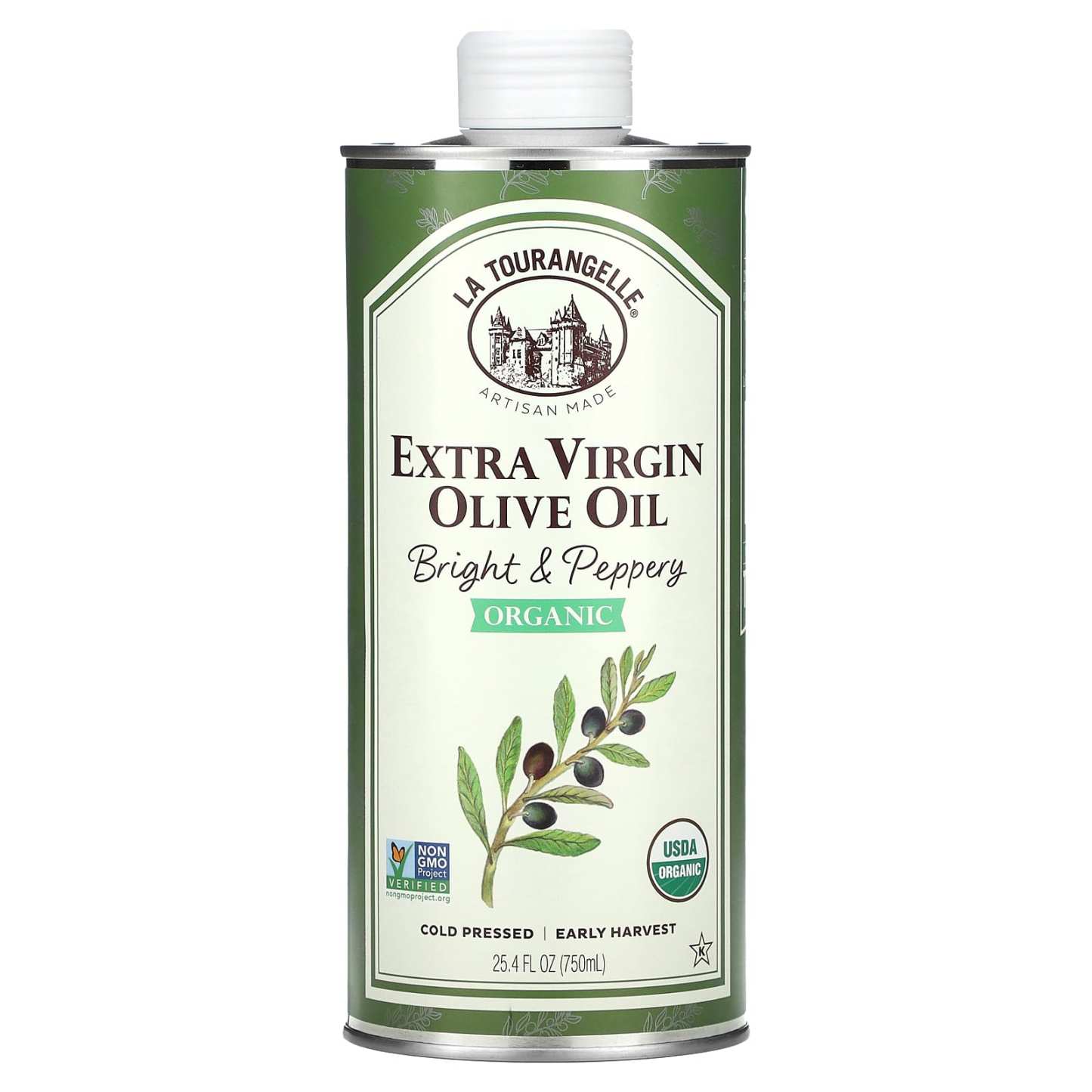 La Tourtthhangelle, Organic Extra Virgin Olive Oil, Bright & Peppery, 25.4 fl oz (750 ml)