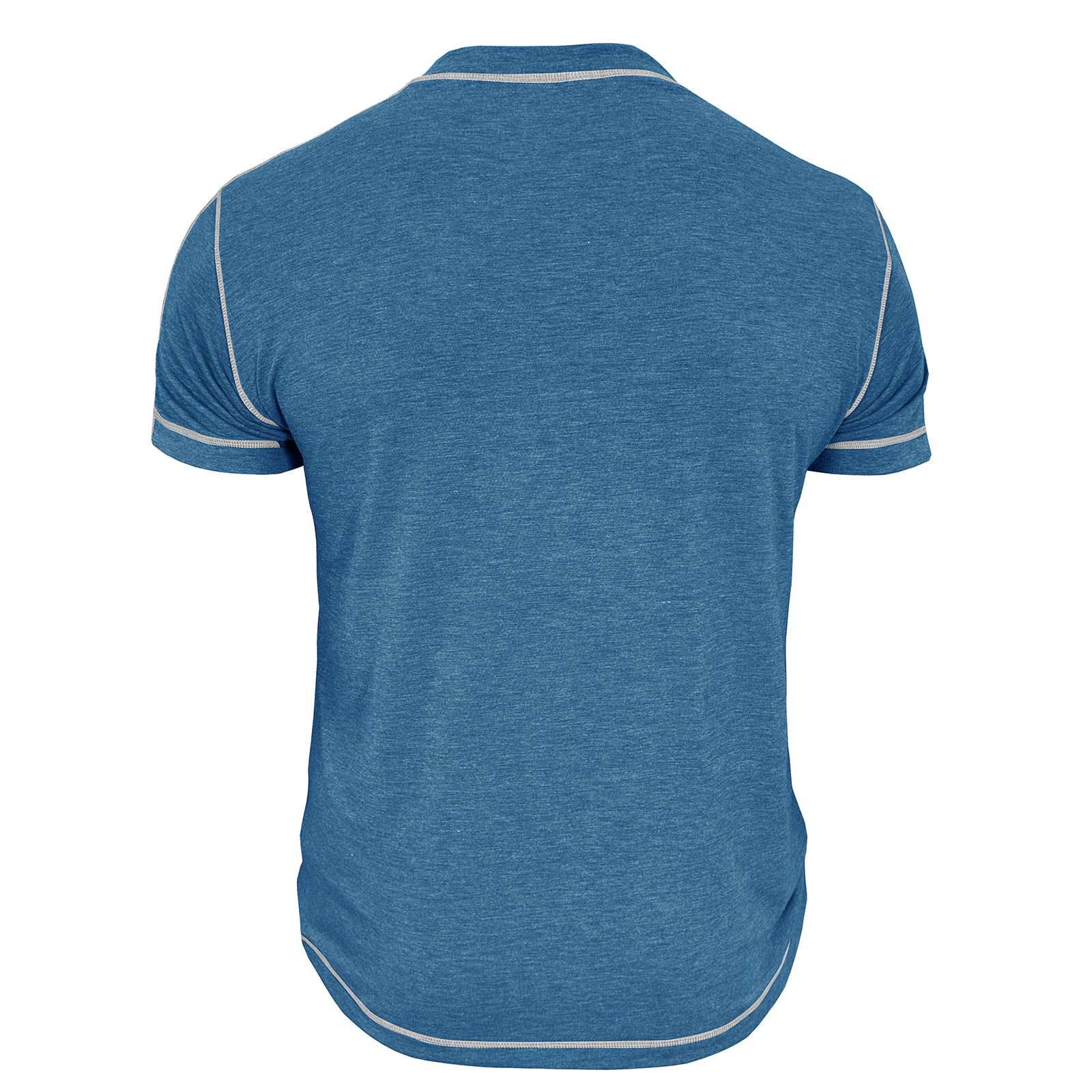Men's Fashion Contrast-Color Short-Sleeve Henley Base Layer T-Shirt with Round Neck