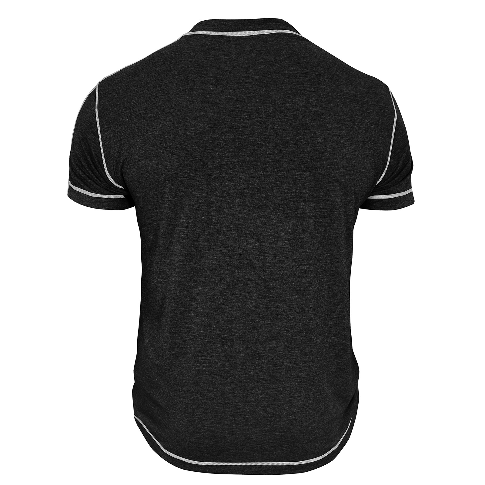 Men's Fashion Contrast-Color Short-Sleeve Henley Base Layer T-Shirt with Round Neck