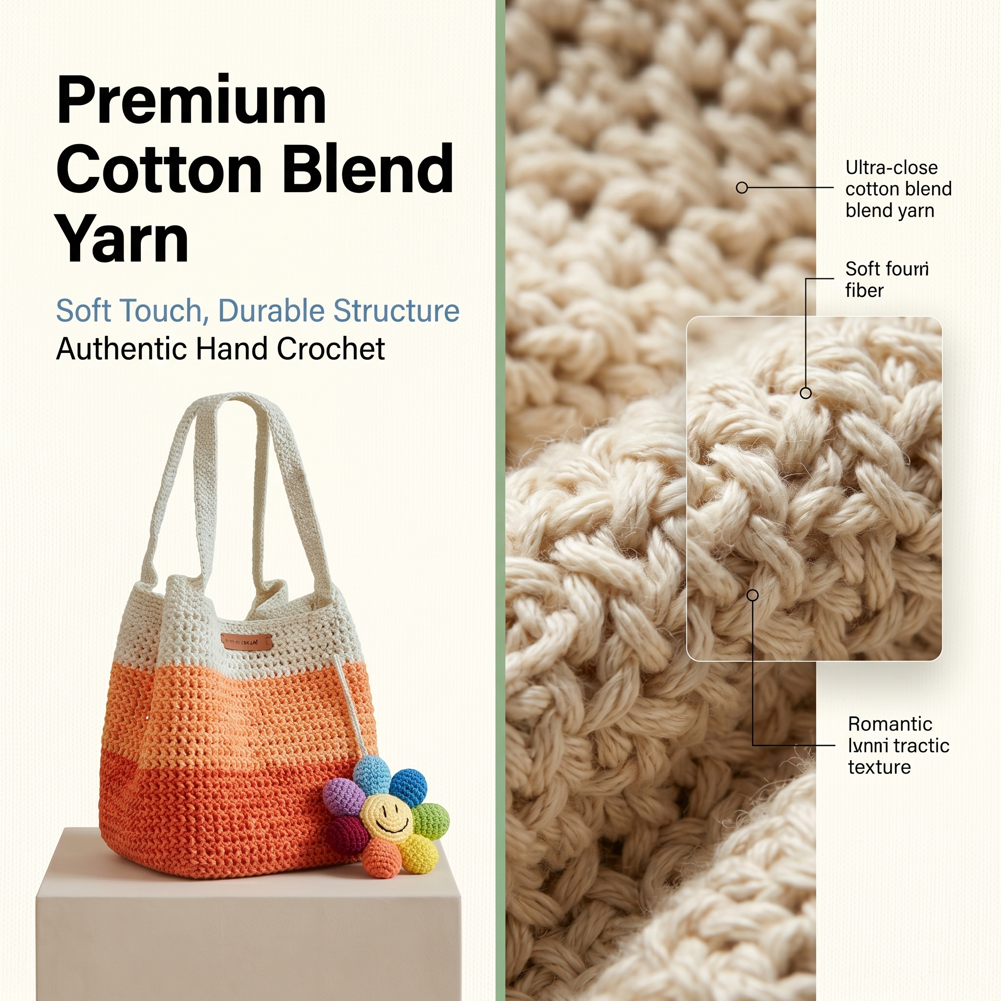 HANDCRAFTED CROCHET STRIPED BAG