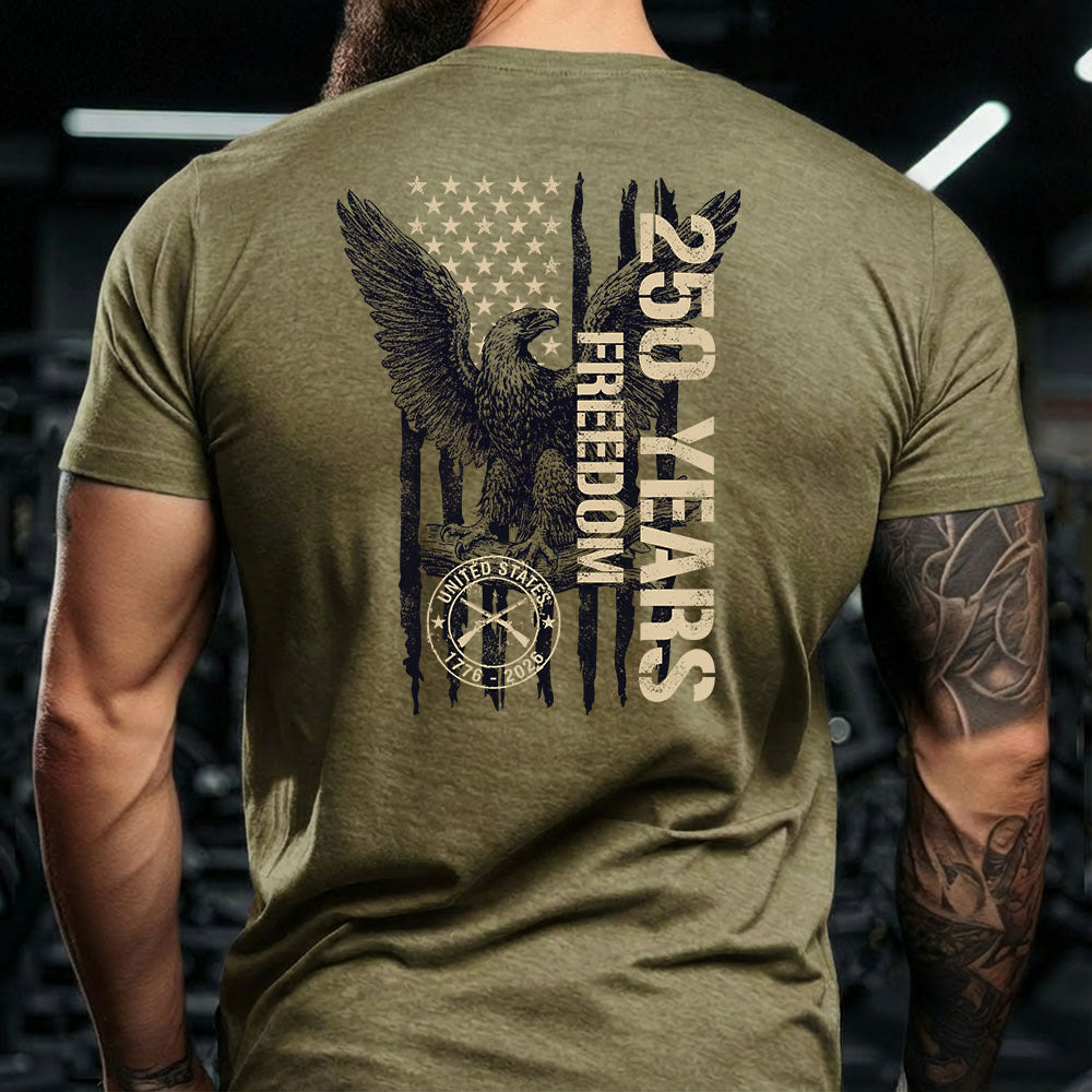 Hero Company Men's 250 Years Of Freedom Military Green Tee 
