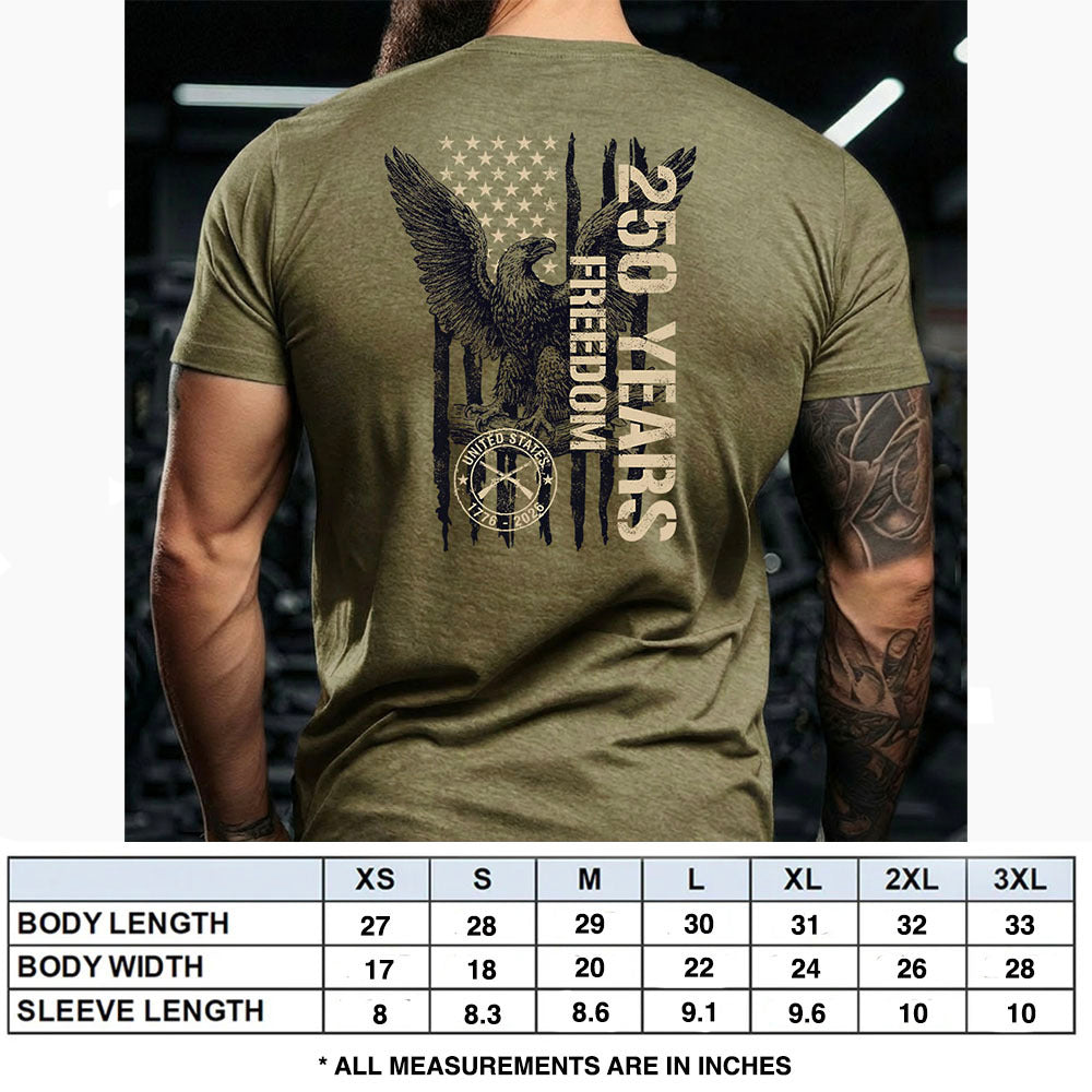 Hero Company Men's 250 Years Of Freedom Military Green Tee 