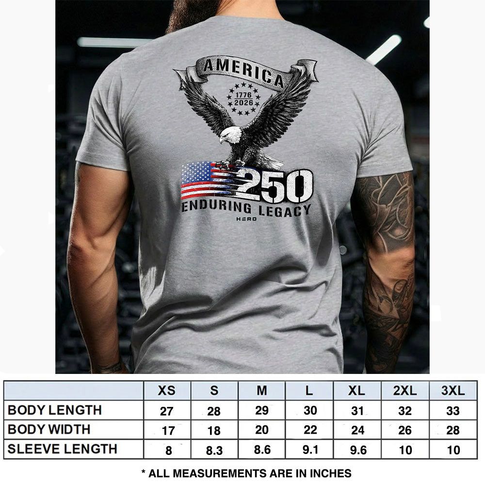 Hero Company Men's 250 Years Enduring Legacy Heather Grey Tee 