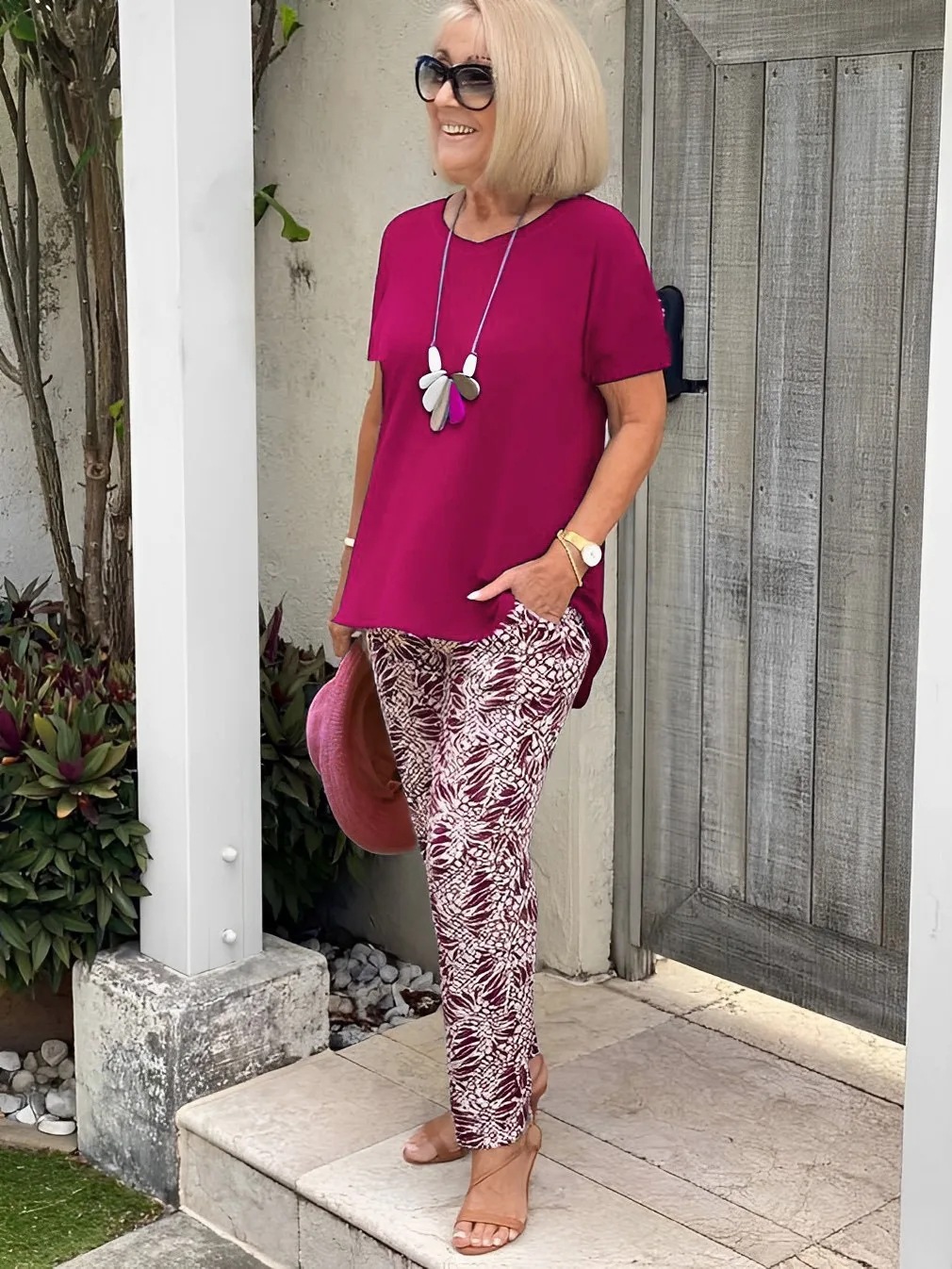 Women'S Blue Top Reserved Trousers Fashion Casual Suit Two Piece Set