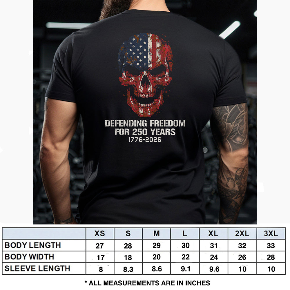 Hero Company Men's Defending Freedom For 250 Years Black Tee