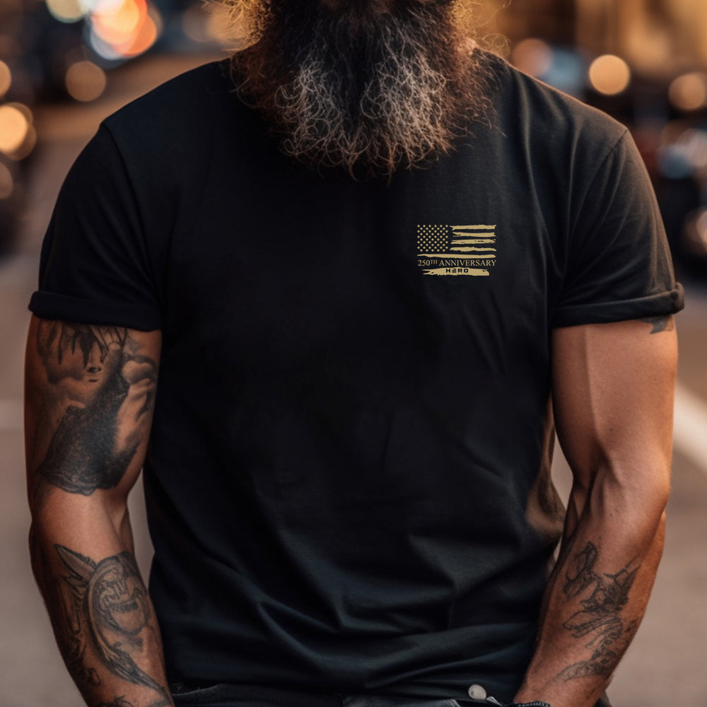 Hero Company Men's American Legacy 250 Years Black Tee 