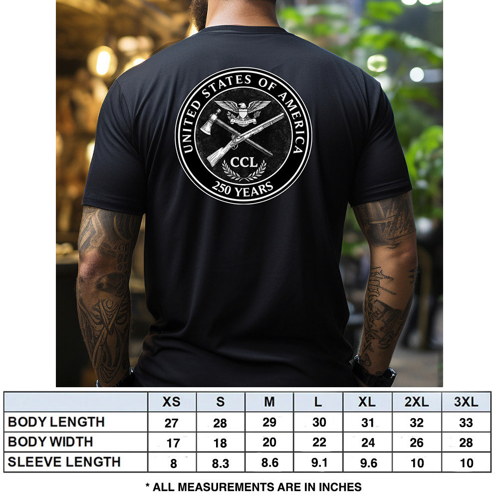 Hero Company Men's CCL USA 250 Years Black Tee