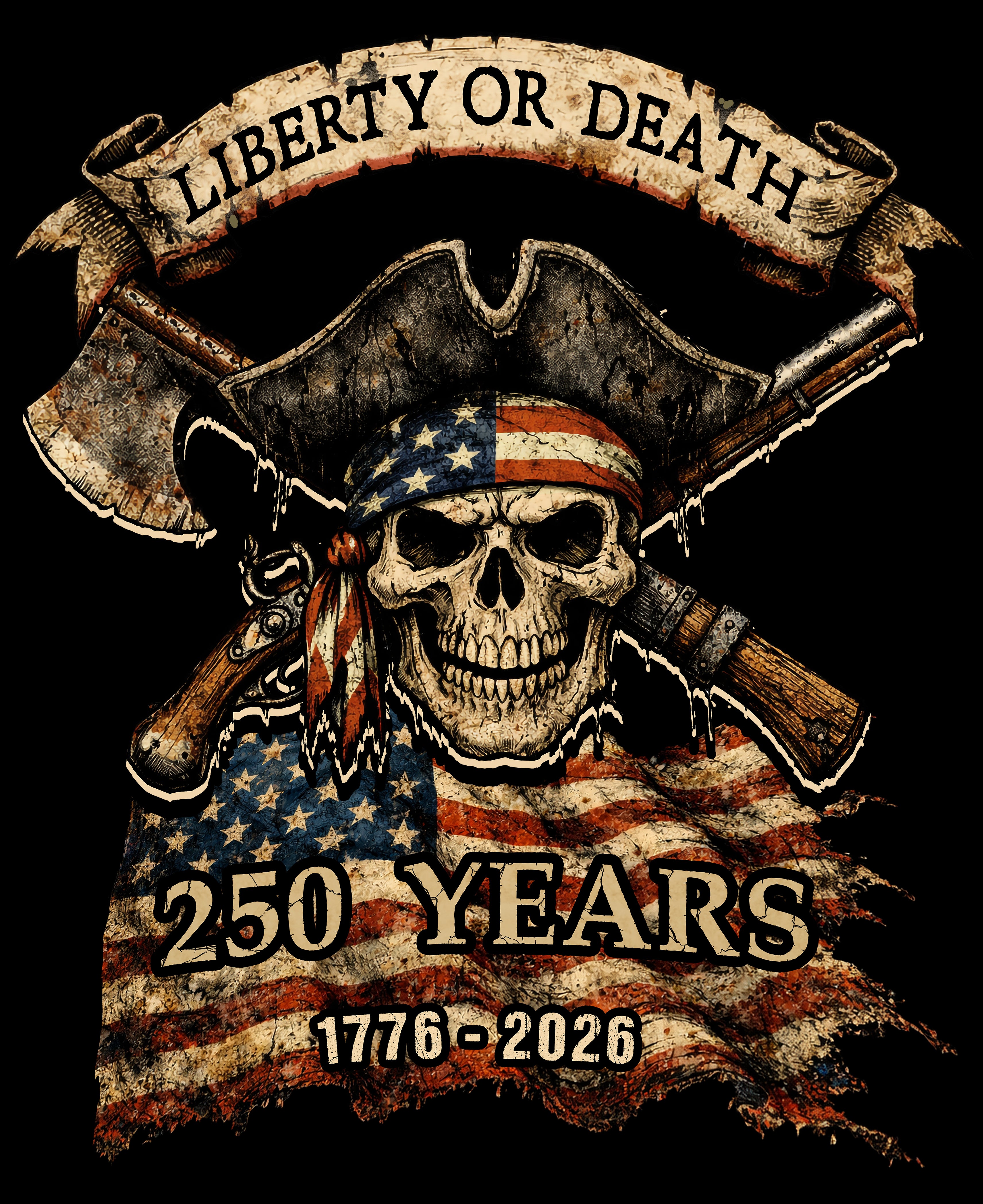 Hero Company Men's Liberty Or Death Black Tee