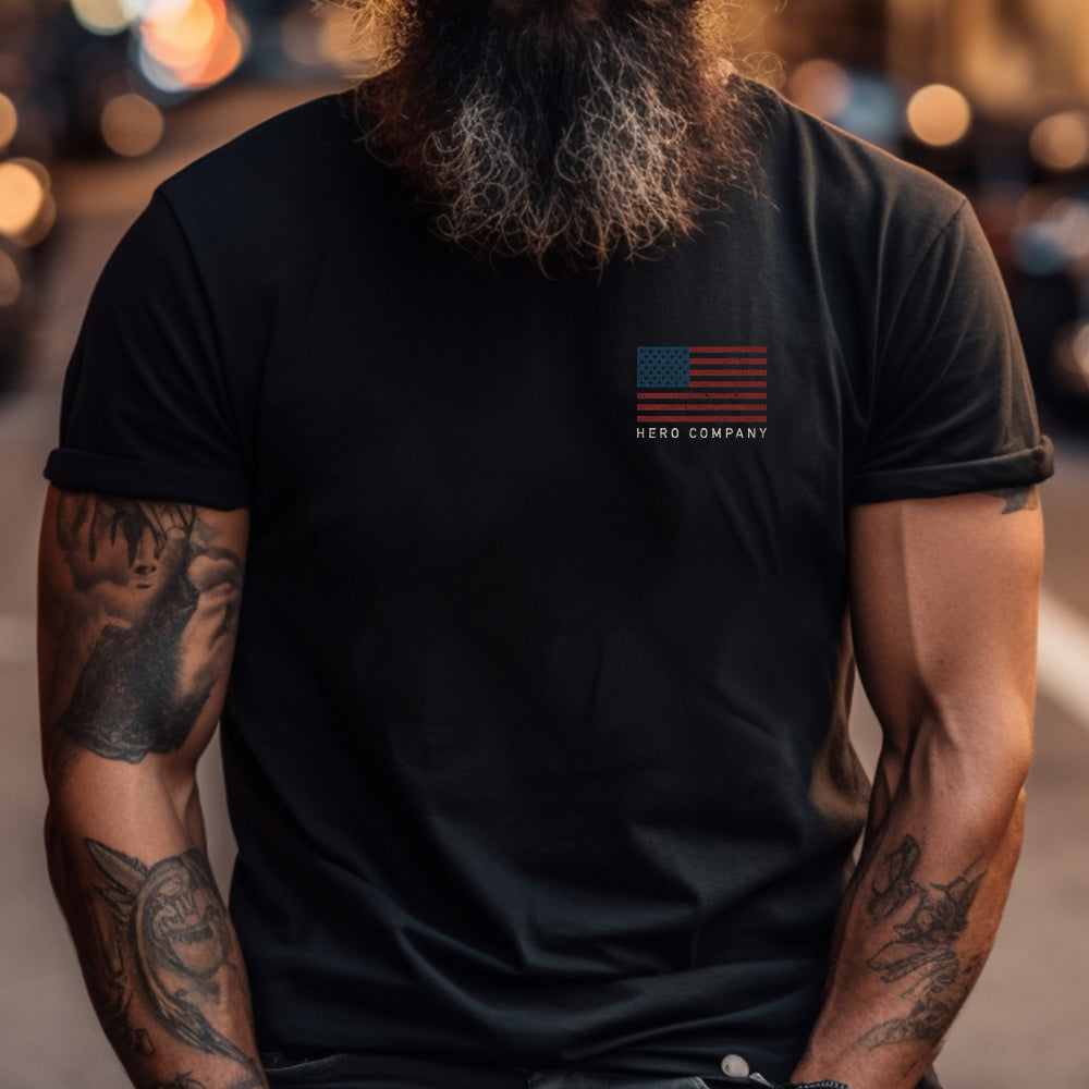 Hero Company Men's 1776 Never Surrender Black Tee