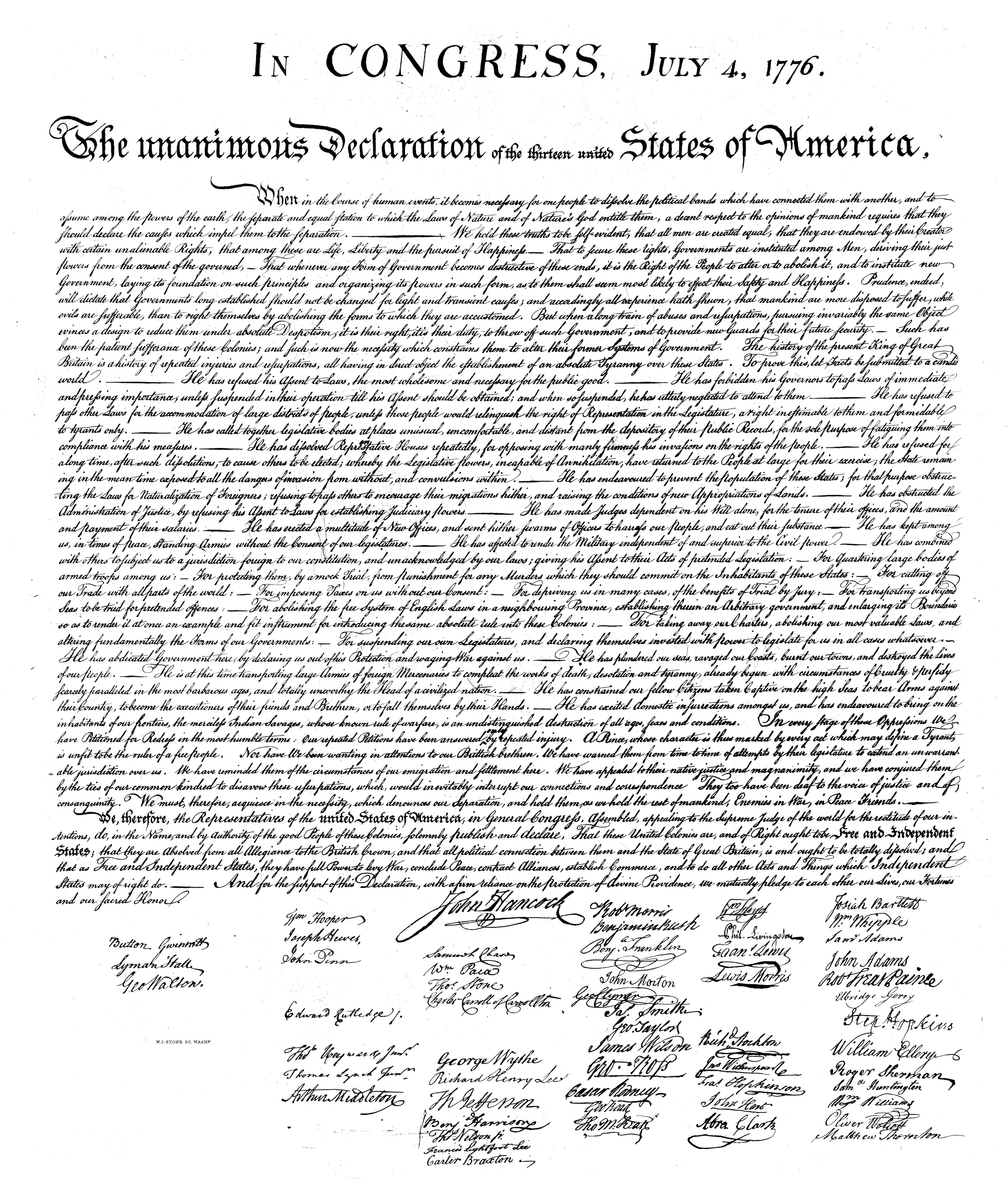 Hero Company Men's 250th Declaration Of Independence White Tee