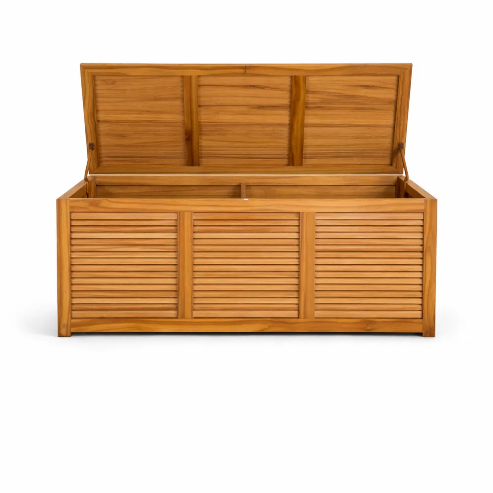 Coffre de jardin en bois pour rangement extérieur-Furnispaceco