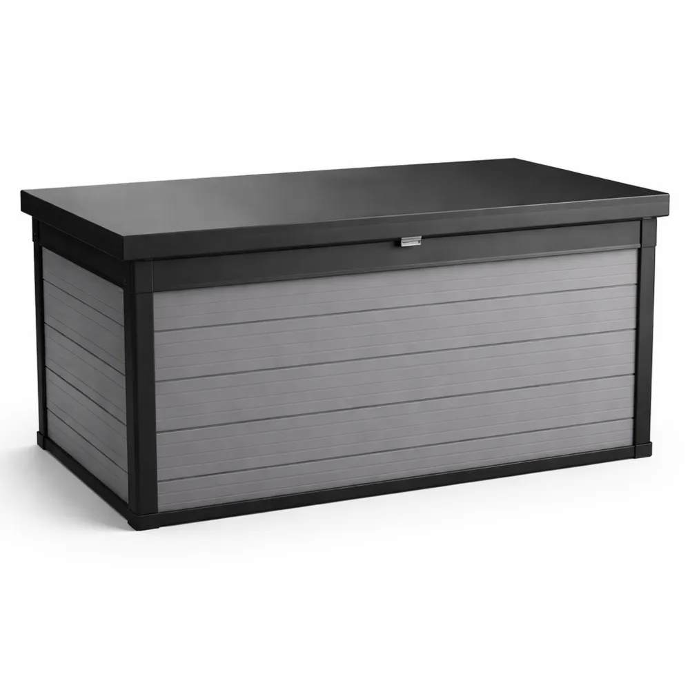 Coffre de Jardin Étanche XXL 570L, Boîte de Rangement Extérieure Multi-Usages-Furnispaceco