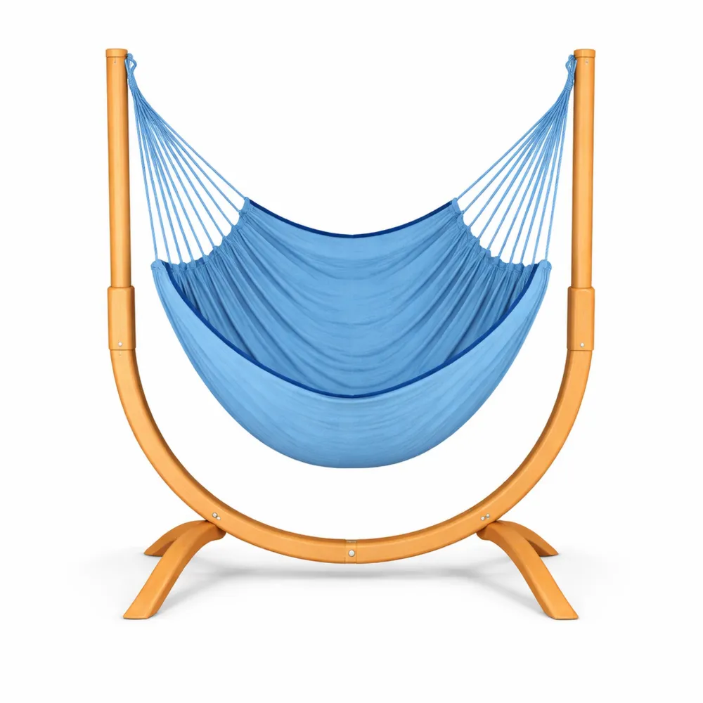 Chaise suspendue en coton biologique avec support en eucalyptus-Furnispaceco