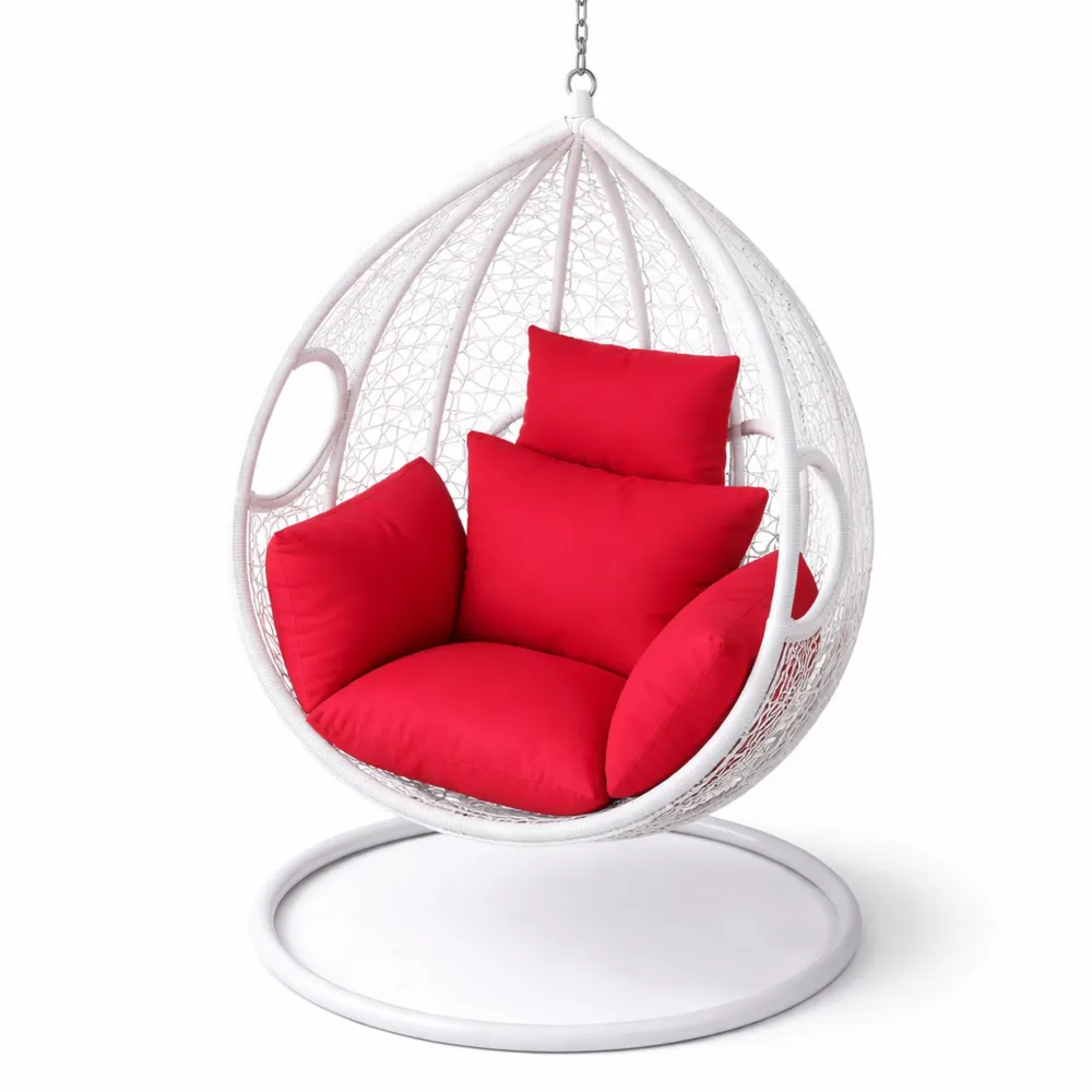 Coussin épais pour chaise suspendue, intérieur ou extérieur, rouge-Furnispaceco