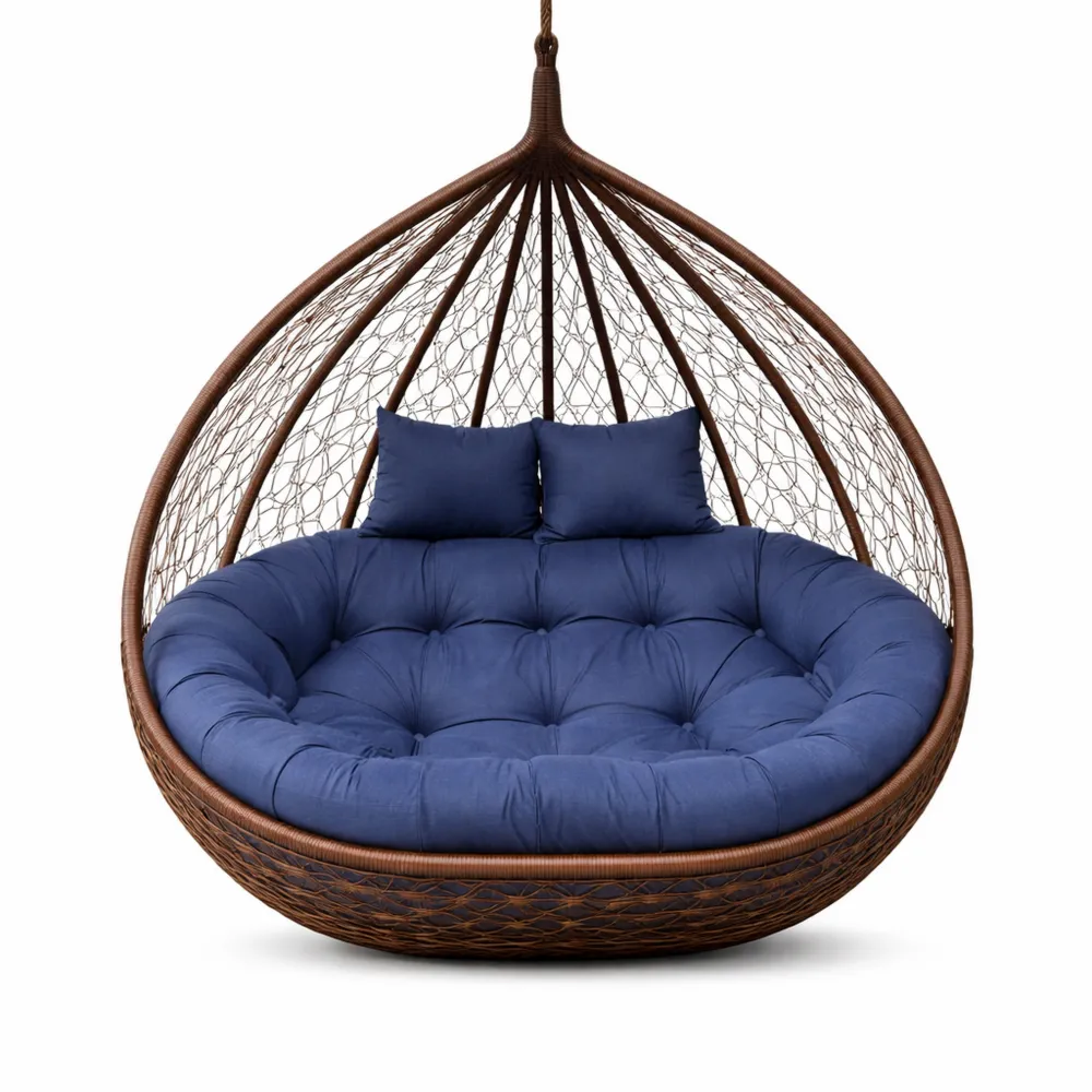 Coussin de Balancelle Extérieur 2 Places - Confort pour Siège à Œufs Suspendu-Furnispaceco