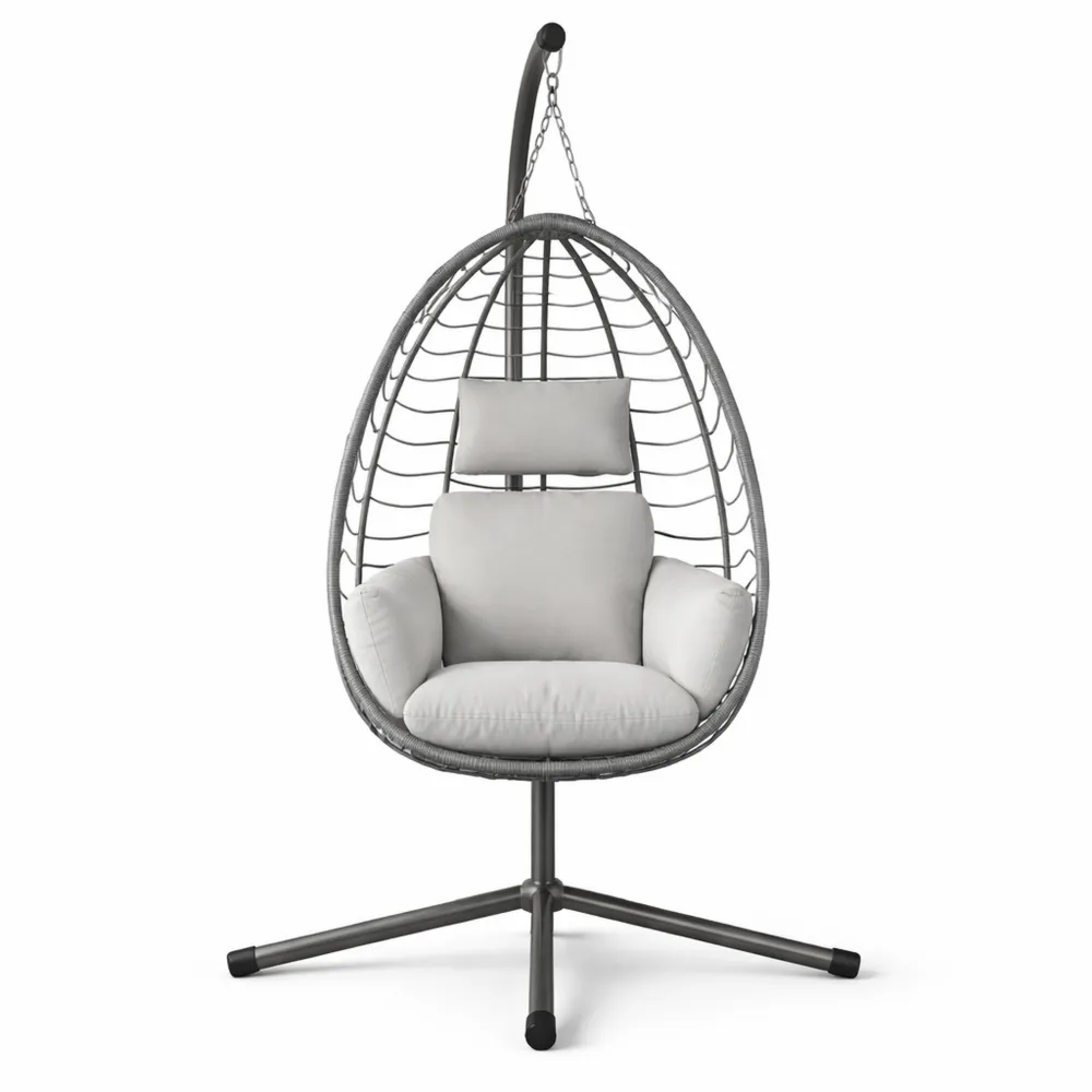 Chaise suspendue confort pour intérieur et extérieur, coussin inclus-Furnispaceco