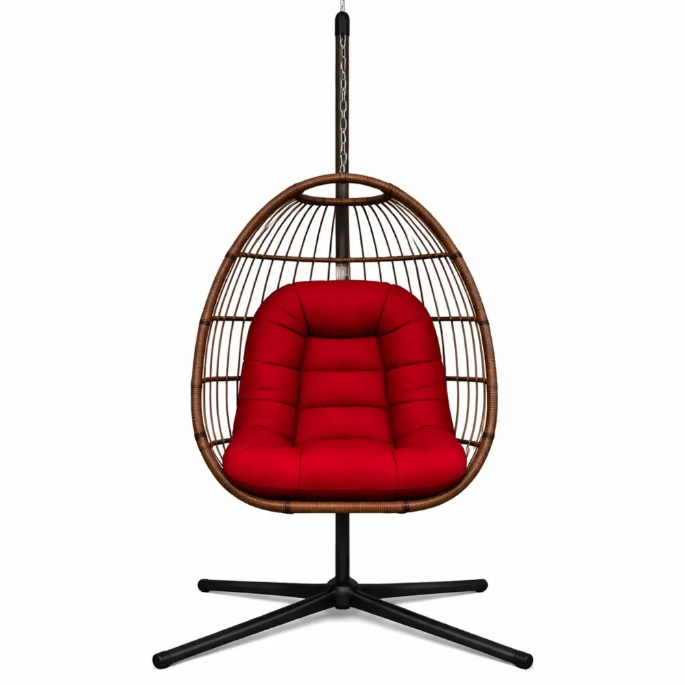 Chaise Suspendue en Rotin avec Coussin Étanche-Furnispaceco