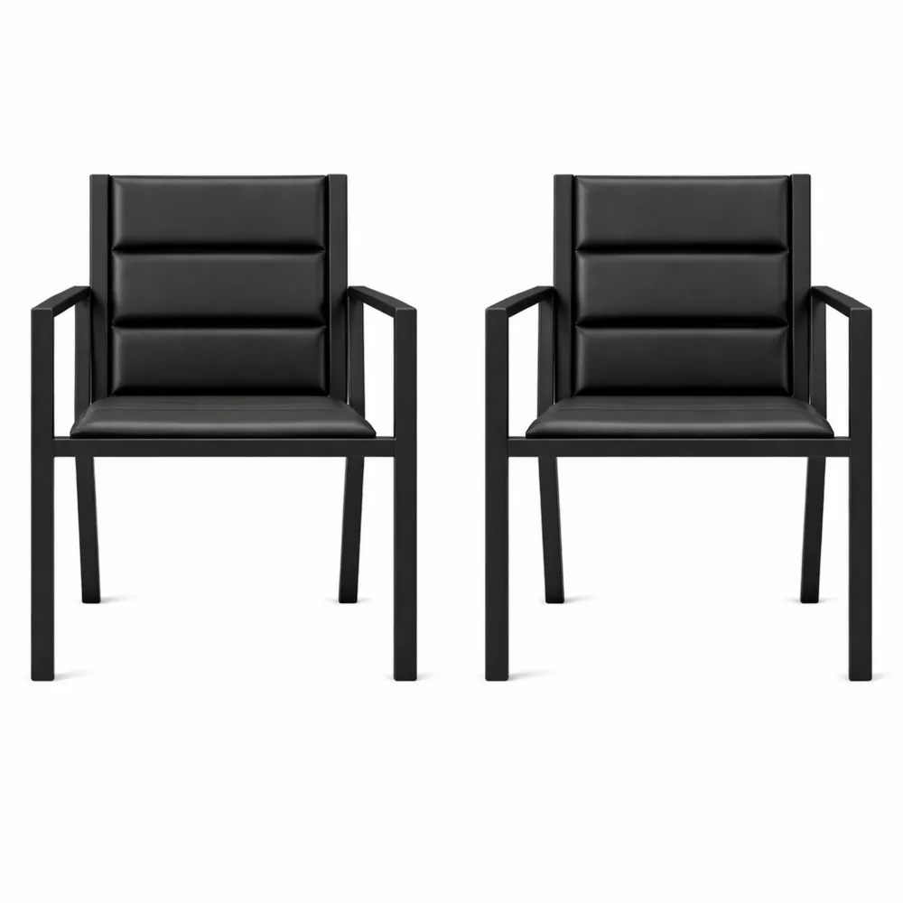 Chaise d'extérieur empilable en aluminium avec coussin confortable pour terrasse-Furnispaceco