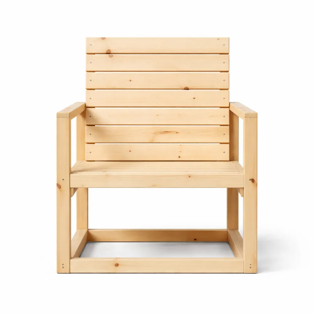 Fauteuil de Jardin en Bois Massif avec Accoudoirs-Furnispaceco