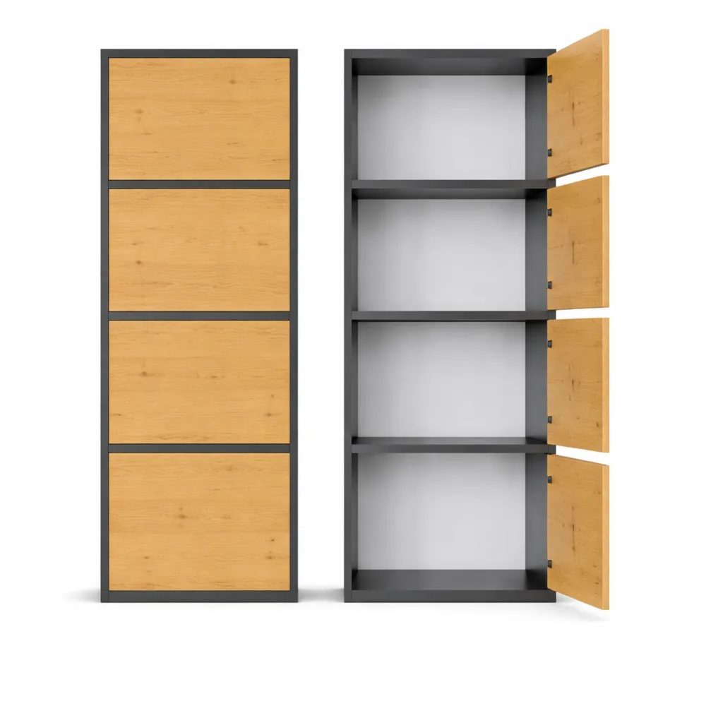 Armoire de Rangement Moderne avec Portes et Étagères pour Salon ou Bureau-Nestcraftly