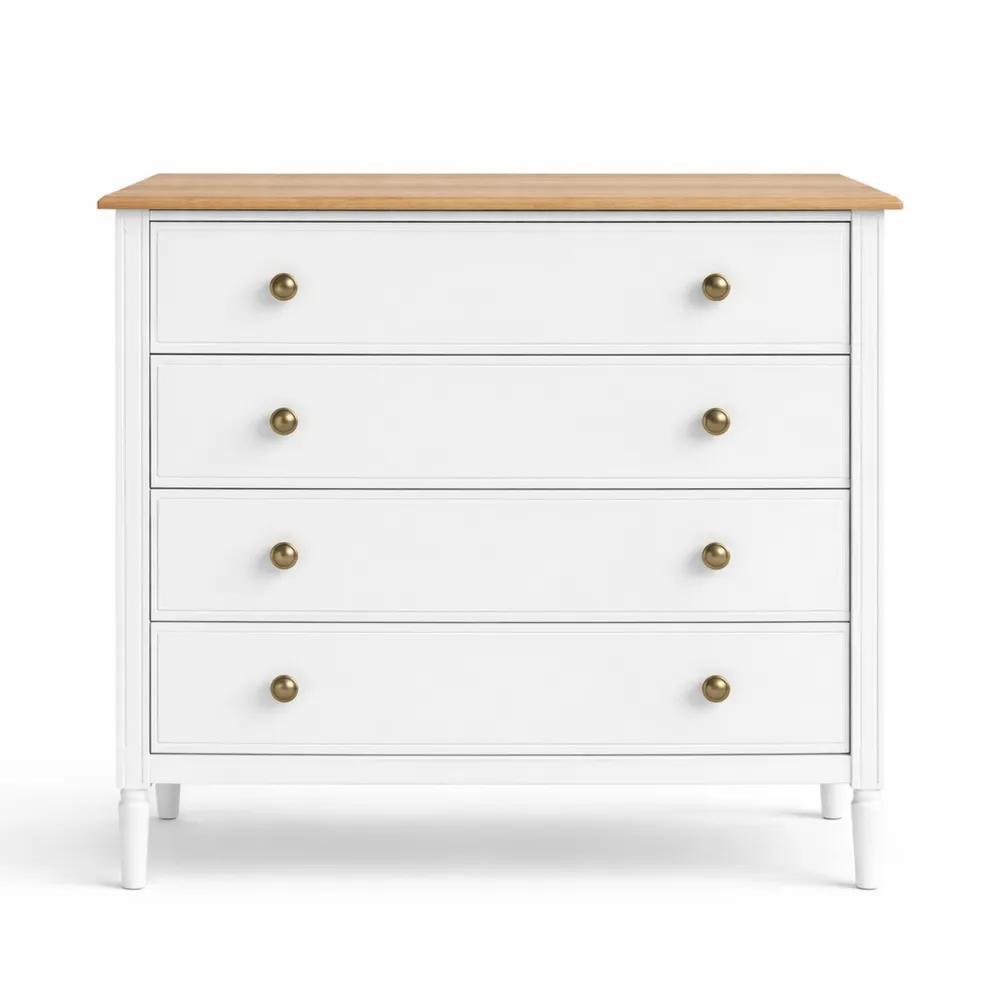 Commode Moderne Blanc en Bois-Nestcraftly