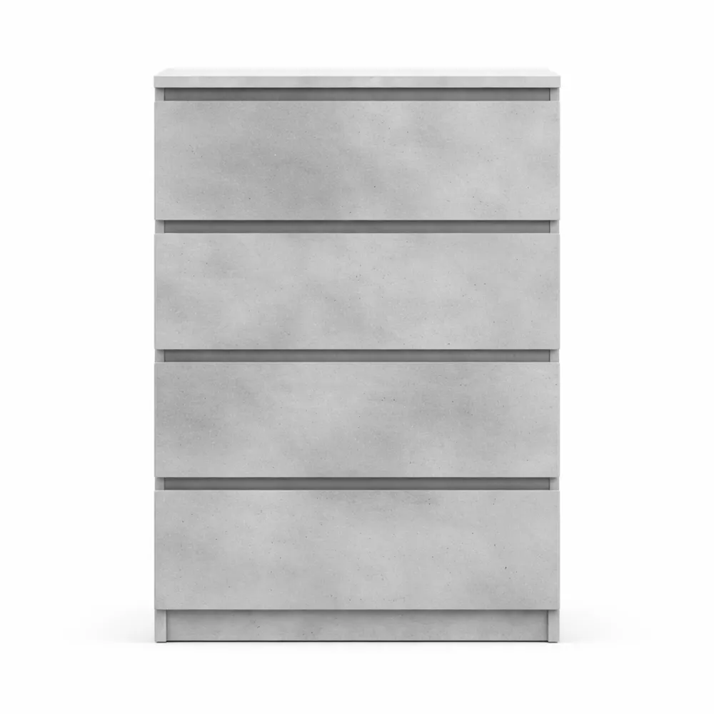 Commode de Rangement avec 4 Tiroirs Gris Béton 60x35x98,5 cm-Nestcraftly