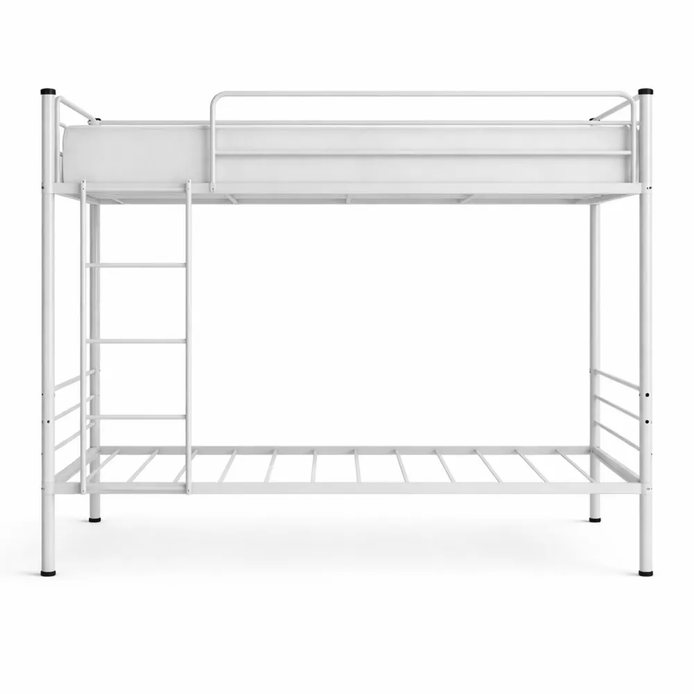 Lit mezzanine robuste avec échelle métallique et garde-corps, tubulaire pratique, 90 x 190 cm-Woodhavenxco
