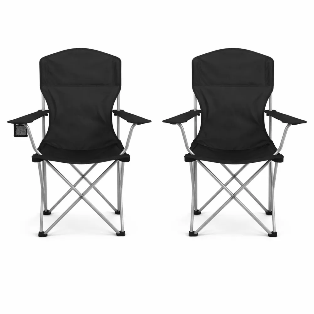 Chaises pliantes de camping robustes avec porte-gobelet, capacité 150 kg-Woodhavenxco