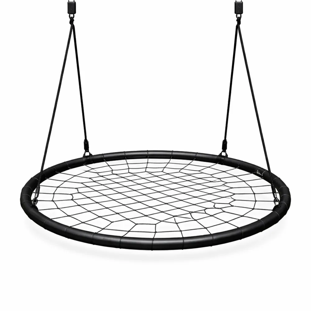 Balançoire ronde en filet ajustable pour jardin, 120 cm, 150 kg-Woodhavenxco