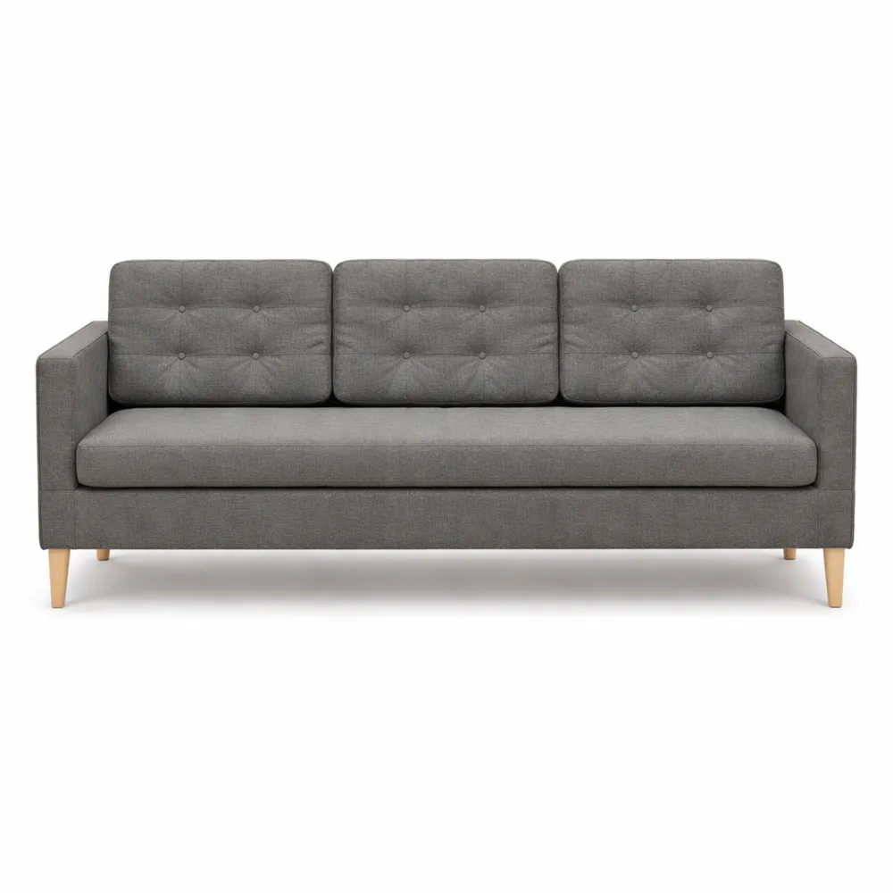 Canapé 3 Places Moderne avec Rangement Caché et Dossier Capitonné-Homecraftedco