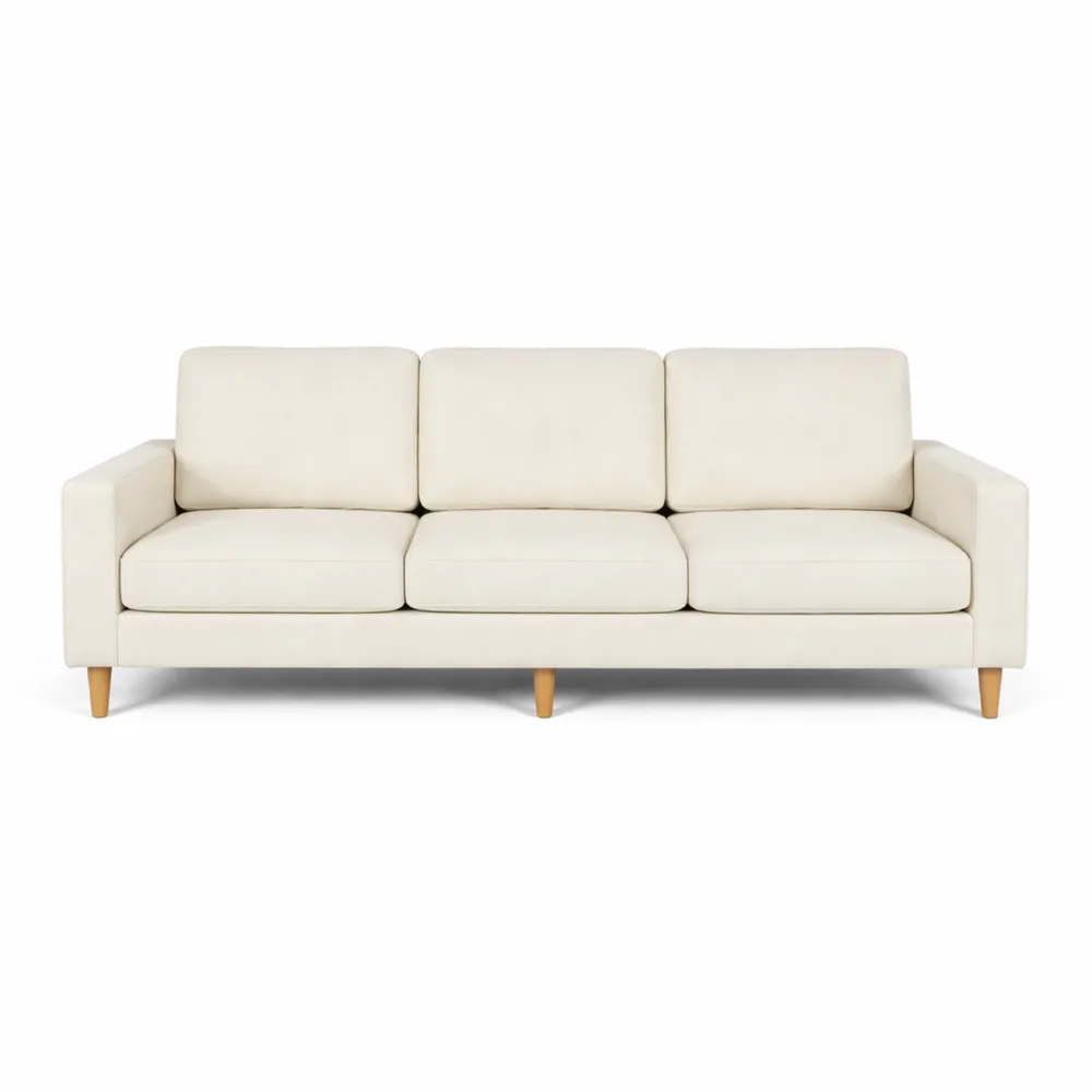 Canapé d'Angle en Velours avec Assise Confortable, Parfait pour Salon ou Bureau, 192 cm, Beige-Homecraftedco