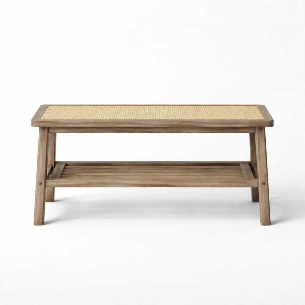 Banc de Rangement en Bois avec Espace de Rangement, Beige-Homecraftedco