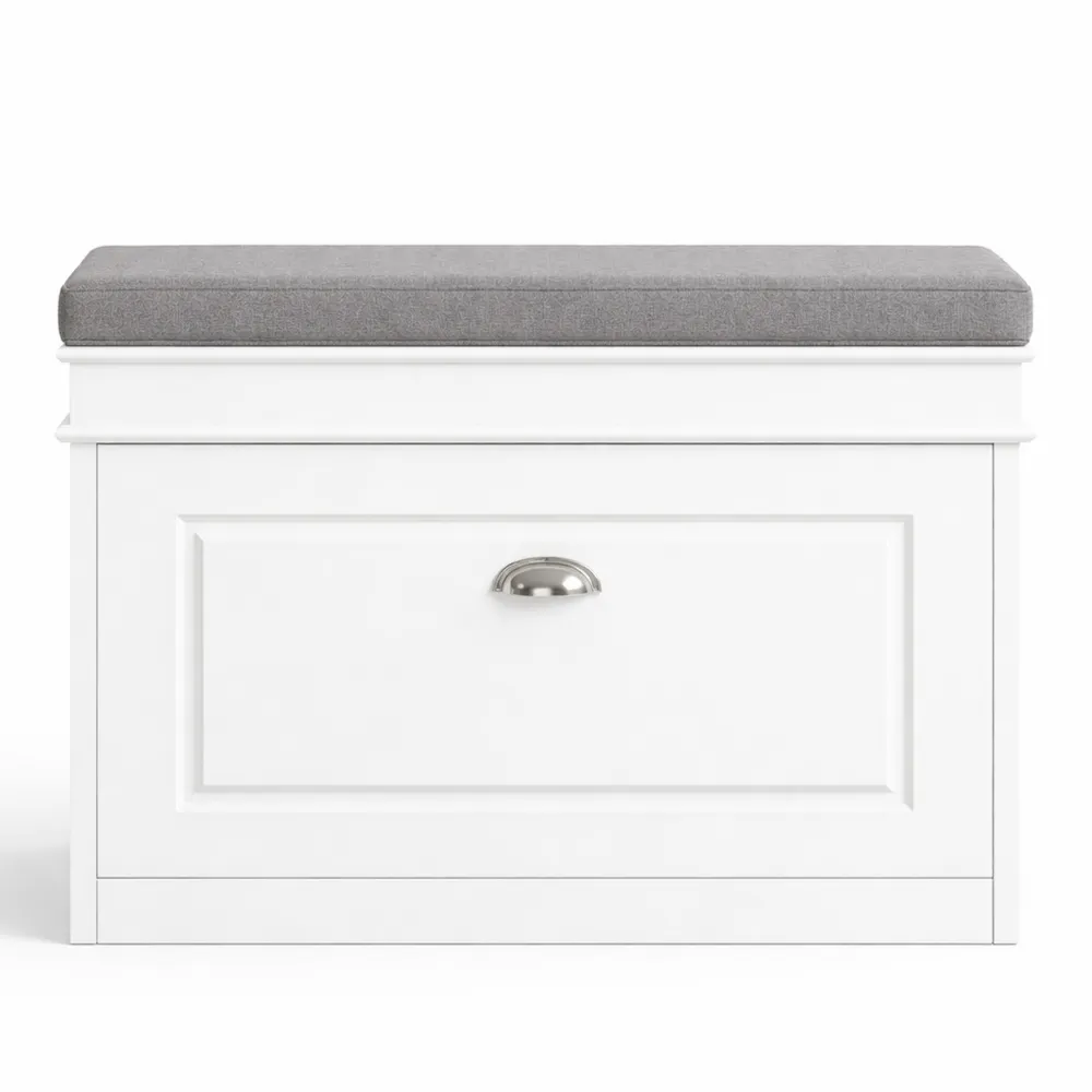 Banc de Rangement à Chaussures avec Coussin et Compartiments-Homecraftedco