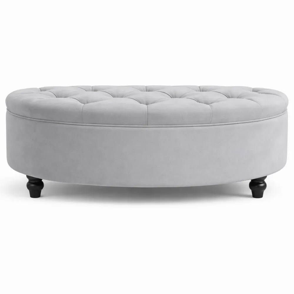 Coffre de Rangement Velours Demi-Cercle pour Salon ou Chambre-Homecraftedco