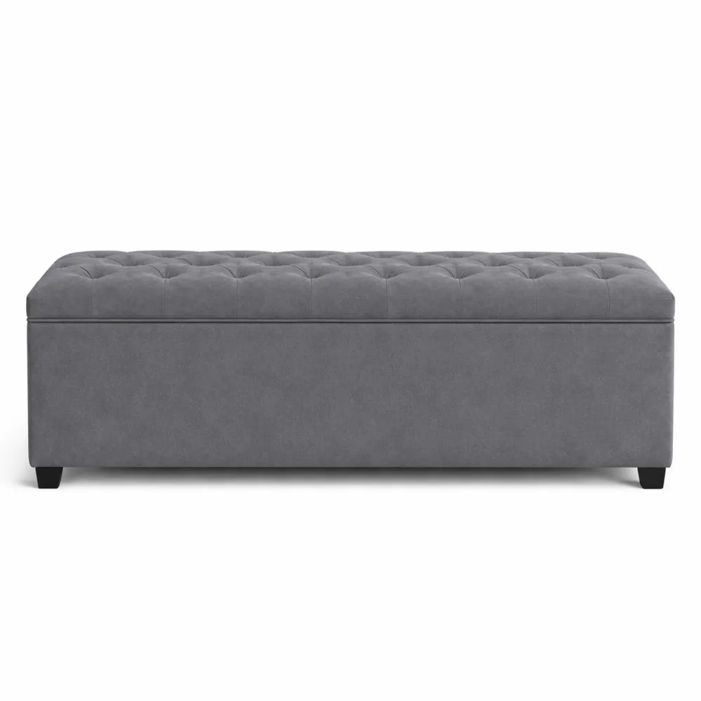 Tabouret de rangement cubique avec espace de stockage 40 x 110 x 40 cm, charge maximale 300 kg, gris ardoise-Homecraftedco