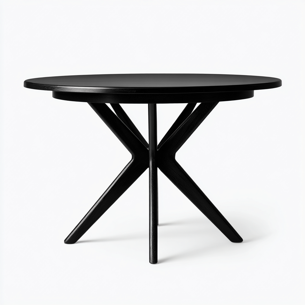 Esszimmertisch - Holzoptik - 120x75 cm - Schwarz - Modernes Design-Craftgoshop