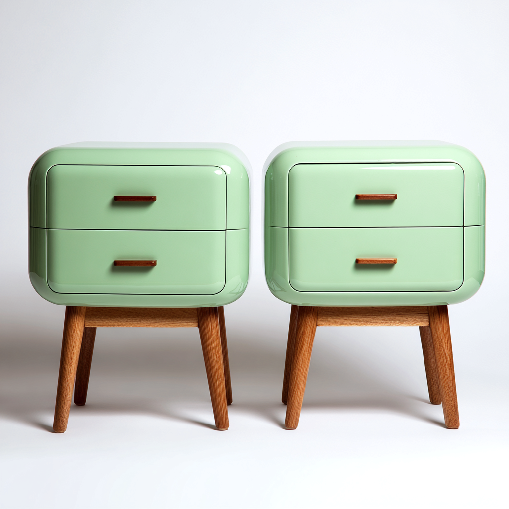 Nachttisch-Holz-45x35x50 cm - Mintgrün - Modernes Design-Craftgoshop