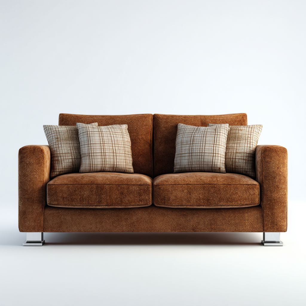 Gerades Sofa - Stoff - 188x92x87 cm - Braun - Modernes Design-Craftgoshop