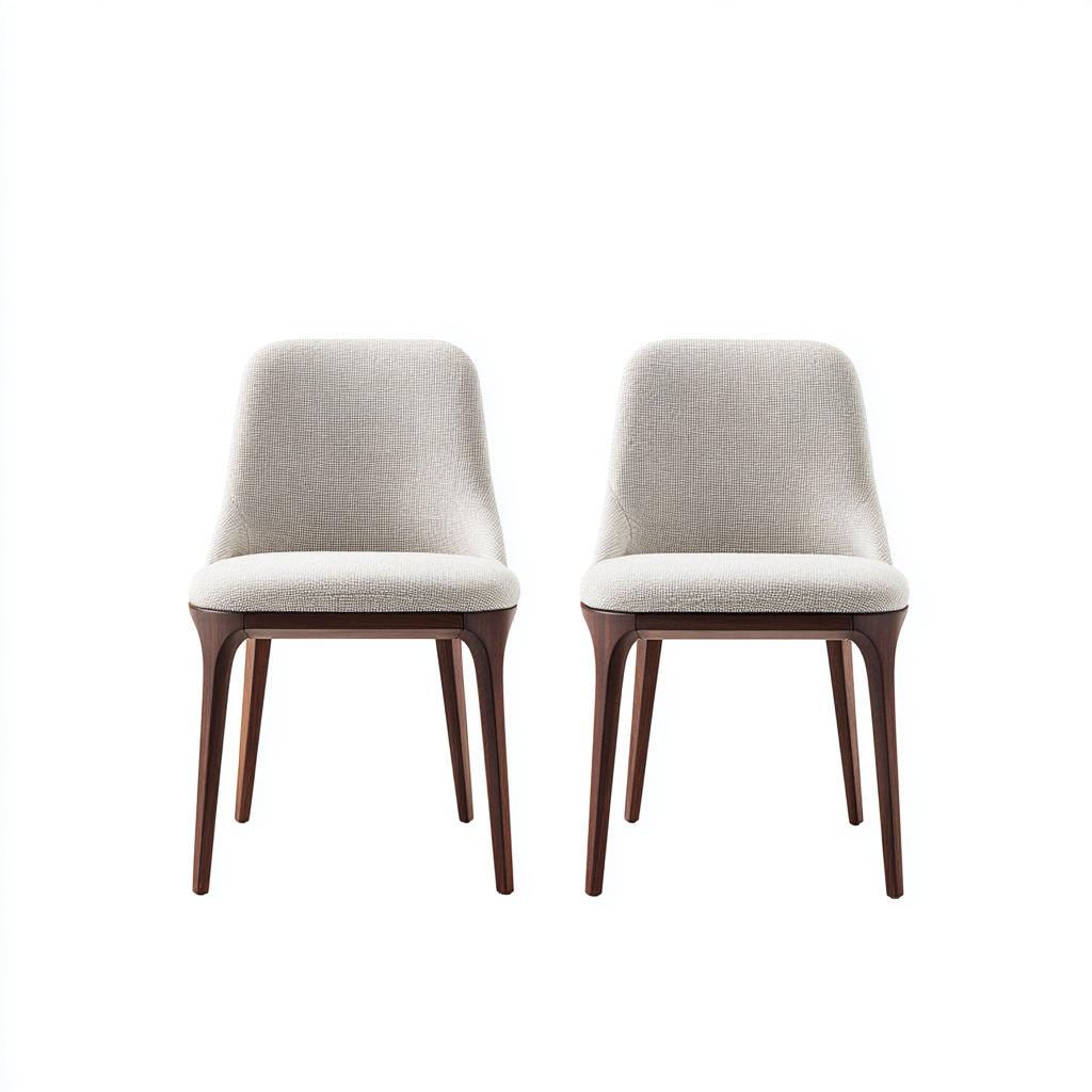 Esszimmerstühle - Stoff-Massivholz - 50x55x85 cm - Beige-Braun - Modernes Design-Craftgoshop