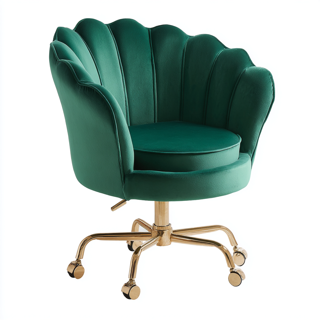 Bürostuhl - Samt - 64x62x84 cm - Grün - Moderner Stil-Craftgoshop