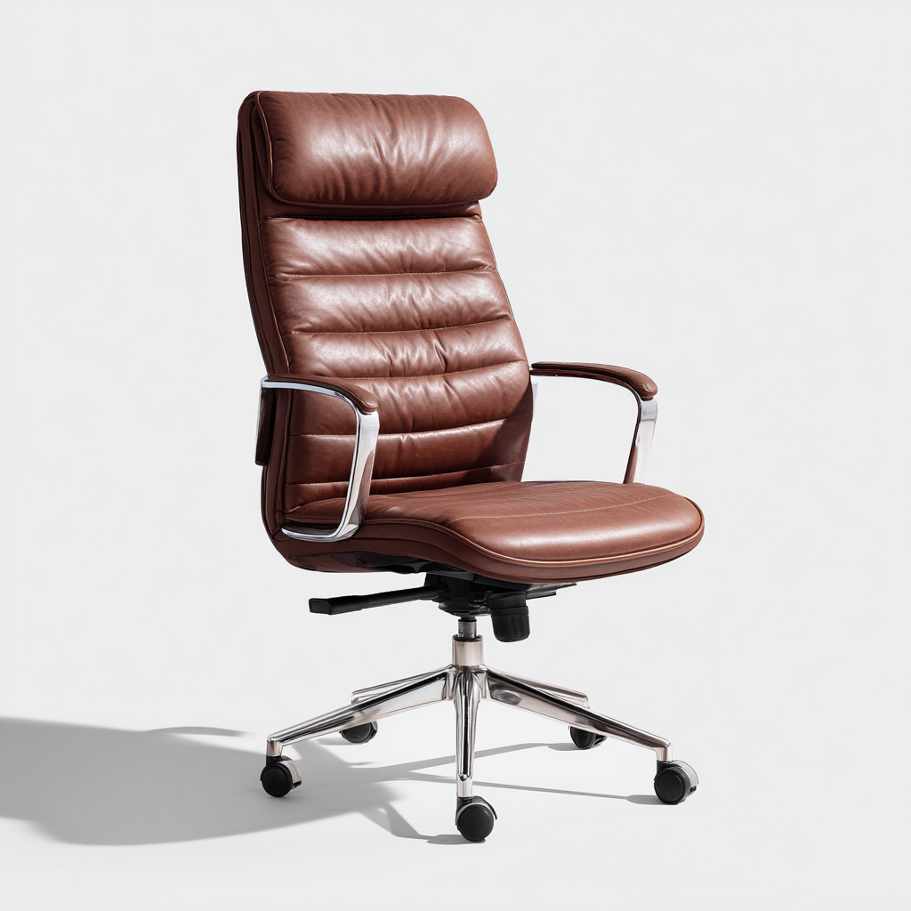 Bürostuhl - Kunstleder - 70x66x120 cm - Braun - Moderner Stil-Craftgoshop