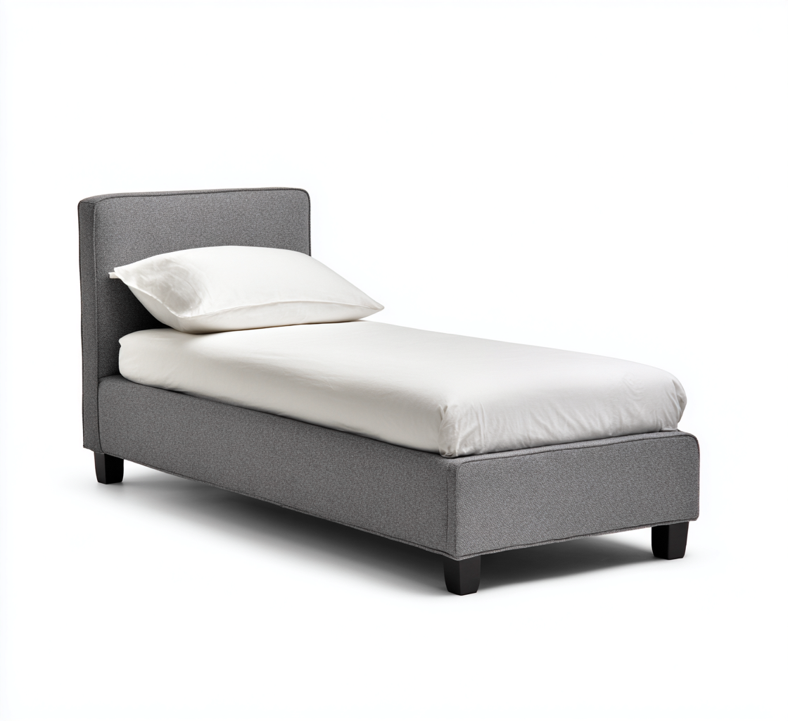 Einzelbett-Stoff-200x100x100 cm-Hellgrau-Modernes Design-Craftgoshop