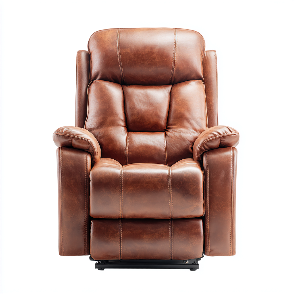 Liegesessel - Echtleder - 100x95x105 cm - Hellbraun - Verstellbare Relaxfunktion-Craftgoshop