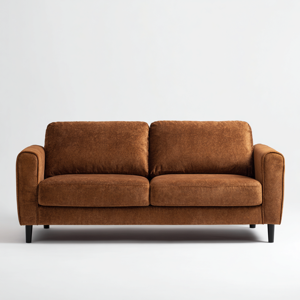 Gerades Sofa - Stoff - 182x89x83 cm - Braun - Modernes Design-Craftgoshop