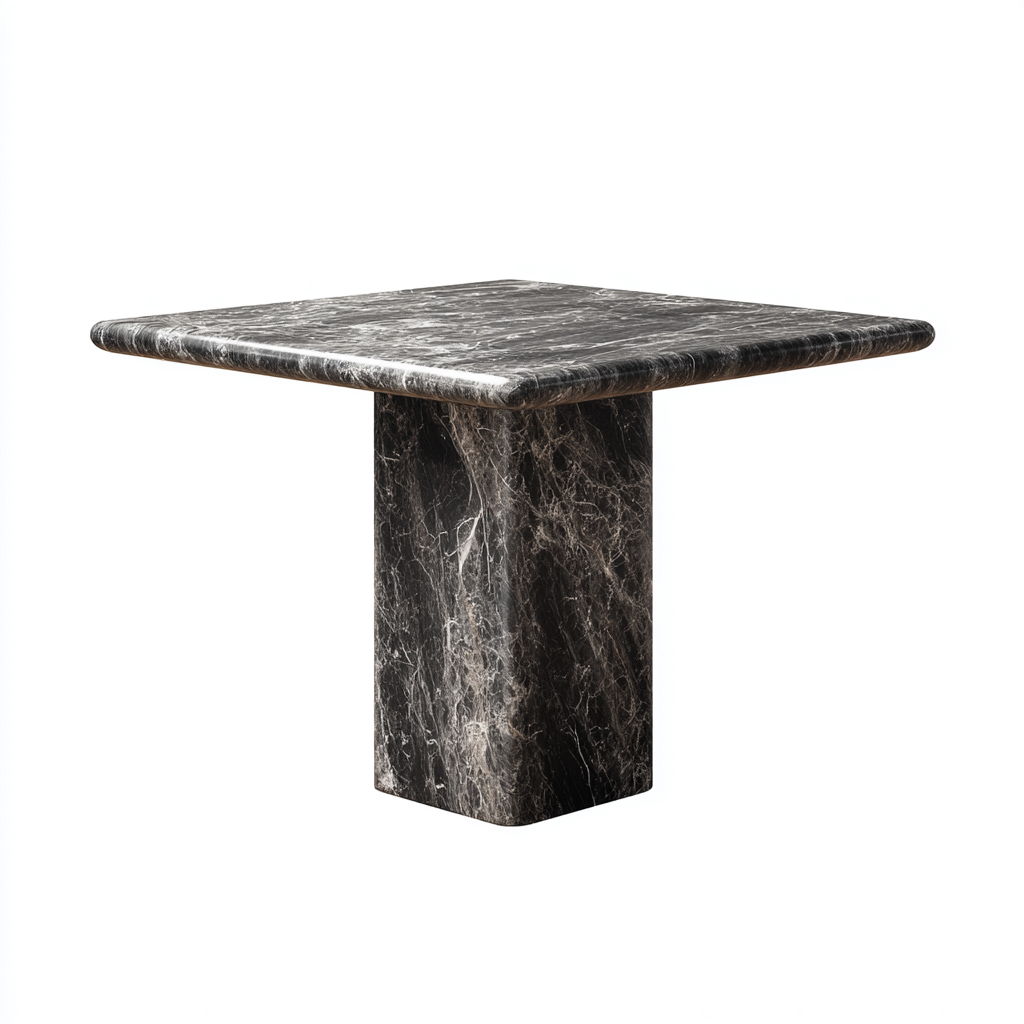Esszimmertisch - Marmor - 90x90x76 cm - Schwarz - Moderner Stil-Craftgoshop
