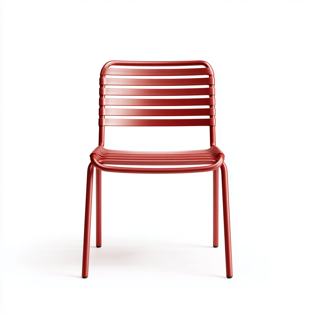 Gartenstuhl - Metall - 50x47x82cm - Rot - Modernes Design-Craftgoshop