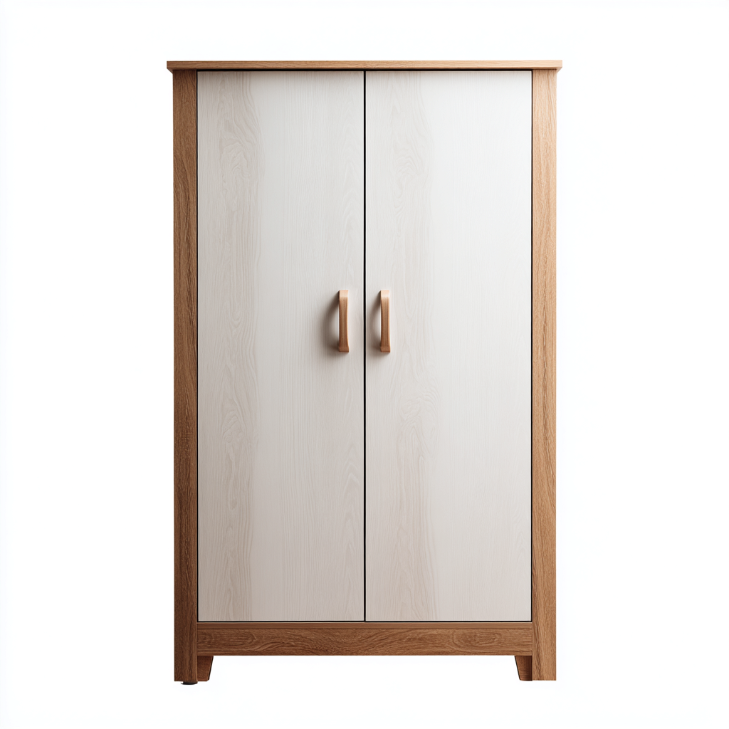 Kleiderschrank - Holz - 95x52x175 cm - Weiß-Eiche - modernes Design-Craftgoshop