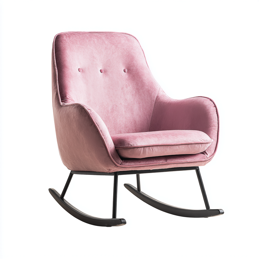 Schaukelstuhl - Samtstoff - 80x70x95 cm - Rosa - Modernes Design-Craftgoshop