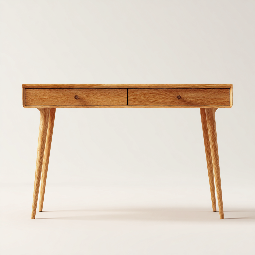 Schreibtisch - Holz - 130x55x75 cm - Natur - Modernes Minimalistisches Design-Craftgoshop